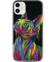 Apple iPhone 11 12 13 Mini Kılıf Desemli Silikon Color Cat 1754