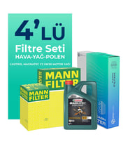 MANN Ford Mondeo 1.6 Dizel Filtre Bakım Seti Castrol Motor Yağlı (2015-2018) 4 Lü