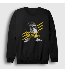 Presmono Unisex Siyah Balboa Film Rocky Sweatshirt 249388tt