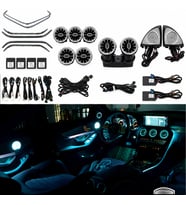 64 Renk Ambiyans Aydınlatma Kiti Mercedes C GLC serisi W205 W253 uyumlu 2019-2021 3D Tweeter Ön Arka Türbin Havalandırma Komple Set