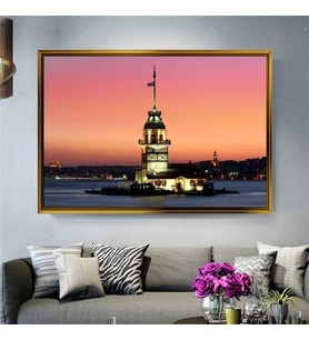 Altın Çerçeveli dekoratif tablo a757 (Gold)