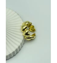 Çelik Gold Kalpli Ayarlanabilir Yüzük - 25yzk118