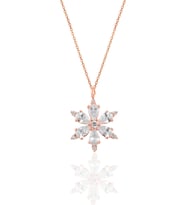 Söğütlü Silver Gümüş rose zirkon taşlı kar tanesi kolye