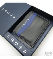 Cross AC038177-2 FV Range Hakiki Deri Kartlık Mavi-Siyah  İsme Özel Cüzdan (Siyah-Gri)