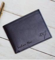 BK Gift Kişiye Özel İsimli Hakiki Deri Siyah Erkek Cüzdanı
