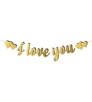 Kaligrafi Banner "I Love You" - Gold