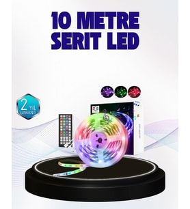 Mey İthalat® Bluetooth Kontrollü Şerit Led 10M Sese Duyarlı Rgb Aydınlatma