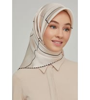 Armine Nostalji Serisi İpek Twill Eşarp 8655D-06 (Beyaz)
