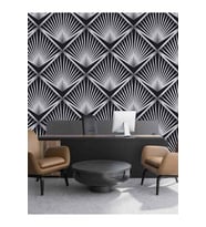 Dreamwall 3D Geometrik Yaprak Desenli Silinebilir Tekstil Duvar Kağıdı (Çok Renkli)
