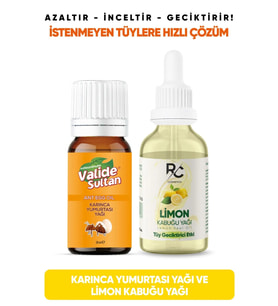 Tüy Azaltıcı Etkili Limon Kabuğu Yağı Serumu 30ml& Karınca Yumurtası Yağı 20ml