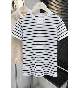 Çocuk Yazlık Ince Çizgili Yarım Kol T-shirt