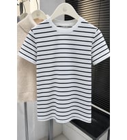 Çocuk Yazlık Ince Çizgili Yarım Kol T-shirt