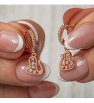 Gümüş Sallantılı Rose Kuğu Kadın Küpe