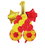 SARI KIRMIZI FUTBOL TEMALI DOĞUM GÜNÜ YAŞ BALON SET