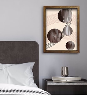 BK Gift Yatak Odası Konseptli Doğal Masif Ahşap Çerçeveli Tablo 45x65cm-51