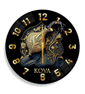 Kova Burcu Cam Saat - 40 cm