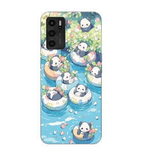 Oppo A16 / A55 Uyumlu Panda Tasarımlı Şeffaf Telefon Kılıfı