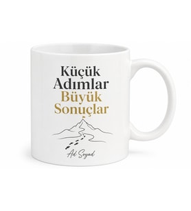 Küçük Adımlar Büyük Sonuçlar Yazılı Motivasyon Kupa Bardak Hediye