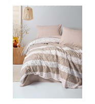 Cotton Box Flanel Çift Kişilik Nevresim Takımı Arrow Krem