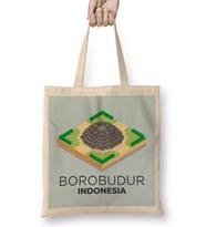 Borobudur Mahayana Buddhist Temple Java 01 Bez Çanta Uzun Saplı