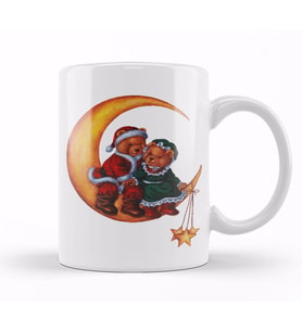 Yılbaşı Yeni Yıl Konseptli Noel Ayıcıklar Kupa Bardak Porselen