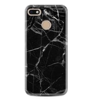 General Mobile GM8 Go GM9 GM20 Pro Plus Kılıf Desemli Silikon Fragile Black Mermer 1378