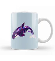 Geometric Animal Killer Whale Orca Kupa Bardak Porselen