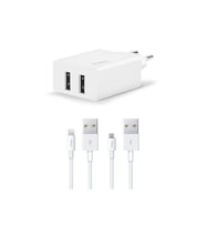 Ttec 2SCS21DB SmartCharger Duo 2.4A Seyahat Şarj Aleti Çift USB + Lightning ve Micro USB Kablo