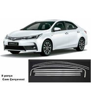 Toyota Corolla Cam Çerçevesi Kromu 8 parça Nikelajı Komple 2014-2018 araı modeller