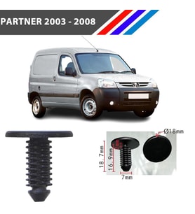 Peugeot Davlumbaz Klipsi 100Adetli Paket