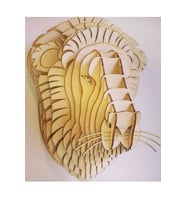 Ahşap 3D Aslan Kafası Duvar Süsü 3 Boyutlu Aslan Başı Duvar Süsü 
