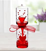Kırmızı Cam Fanus Aşk Ölçer  El Isısı ile Çalışan Love Matter Romantik Aşk Metresi