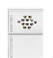 Kişiye Özel Fotoğraf Baskılı Kalp Magnet 8x7 cm (12 Adet)