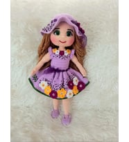 Lila Akasya Bebek Amigurumi Organik Oyuncak