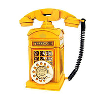 Dekoratif Metal Ahizeli Telefon Kumbara Sarı C0725