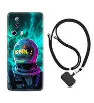 Xiaomi Mi 13 Lite Kılıf Resimli Boyun Askılı İpli Desenli Silikon Series Space 1814
