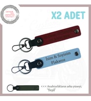 Yol Tutkunlarına İsim Ve Plaka Yazılı Kişiye Özel x2 Anahtarlık, Hediyelik Set , Mavi-Bordo-Ysl