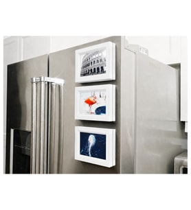 Alvera 3'lü Magnet Fotoğraf Çerçevesi Seti – Buzdolabı Için Mini Manyetik Resim Çerçevesi, Dekoratif Magnet - Beyaz