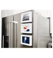 Alvera 3'lü Magnet Fotoğraf Çerçevesi Seti – Buzdolabı Için Mini Manyetik Resim Çerçevesi, Dekoratif Magnet - Beyaz