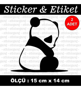 panda sevimli hayvan etiket sticker - 2 adet çıkartma araba motosiklet kask atv tablet pc buzdolabı otomobil bilgisayar uyumlu