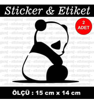 panda sevimli hayvan etiket sticker - 2 adet çıkartma araba motosiklet kask atv tablet pc buzdolabı otomobil bilgisayar uyumlu