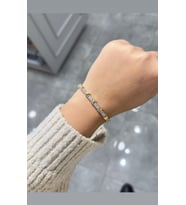 İKİ TAŞ YAN YANA MODELLİ BİLEKLİK (Gold)