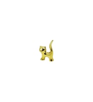 Kedi Tasarımlı Gold Seramik Biblo - Mini Boy - Parlak Altın Renk - Dekoratif Süs