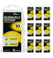 Duracell Activair 10 Numara İşitme Cihazı Pili (10 Paket x 6 Adet= 60 Adet Pil)