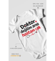 Doktor değilim ama hastam çok! Kısa Kollu Bebek Body %100 Pamuk