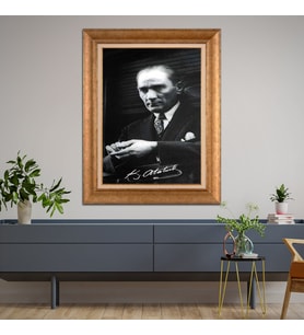 Altın Varaklı Paspartulu Çerçeveli Tablo hb1515