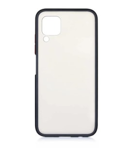 Huawei P40 Lite Kılıf Mat Yüzey Renkli Kenar Silikon (Siyah)