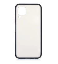 Huawei P40 Lite Kılıf Mat Yüzey Renkli Kenar Silikon (Siyah)