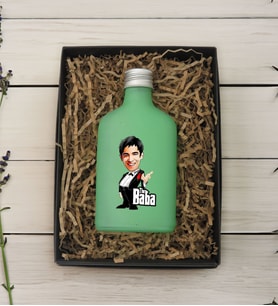 BK Gift Hediye Kutulu Kişiye Özel The Baba Karikatürlü Yeşil Tasarım Cam Şişede 200 ml Kolonya-3, Babaya Hediye, Babalar Günü Hediyeleri, Hediyelik Baskılı Kolonya