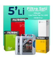 Filtron Ford Transit V363 2.0 Dizel Filtre Bakım Seti Liqui Moly Motor Yağlı (2014-2024) 5 Li